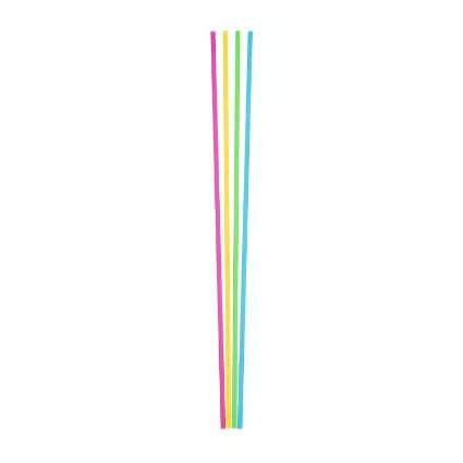 20" Unwrapped Assorted Neon Straws, Count 500