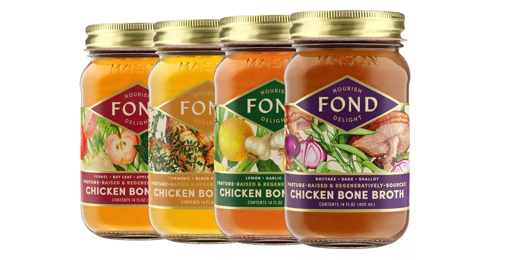 Fond Pasture-Raised Chicken Bone Broth Variety Pack
