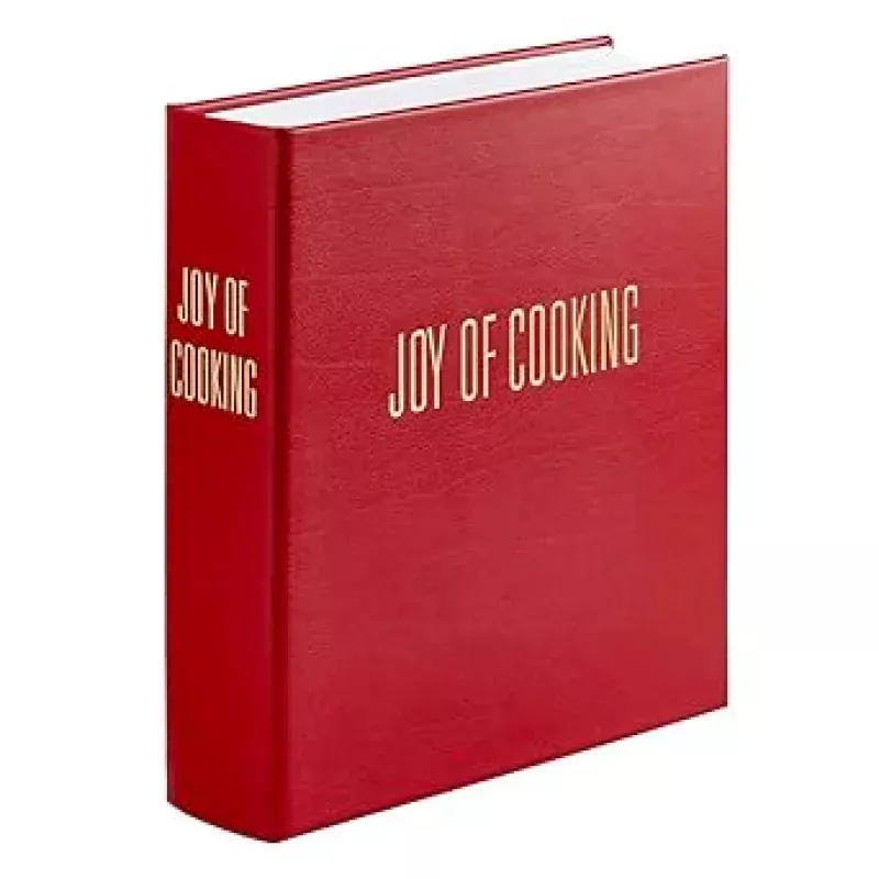 Joy of Cooking, Red Bonded Leather | Handbound in the USA (8.3″ W x 2.25″ D x 9.25″ HA Timeless Culinary Classic)