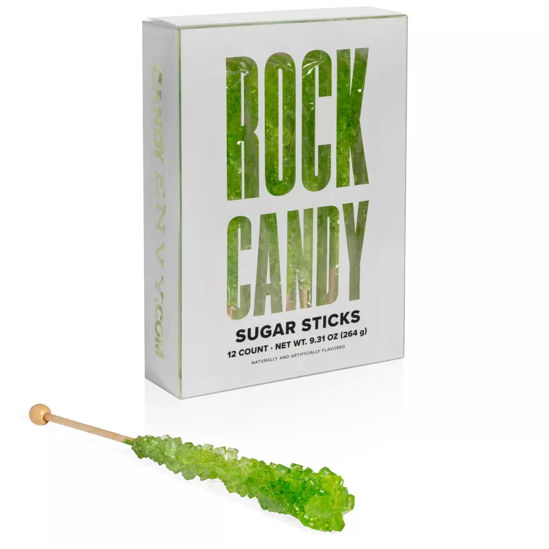 Light Green Rock Candy Sticks - 12ct
