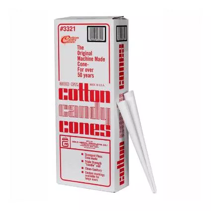 Plain Cotton Candy Cones, 4000 Count